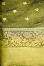 Golden & Black Fancy Tissue Zari Buti Woven Banarasi Silk Saree
