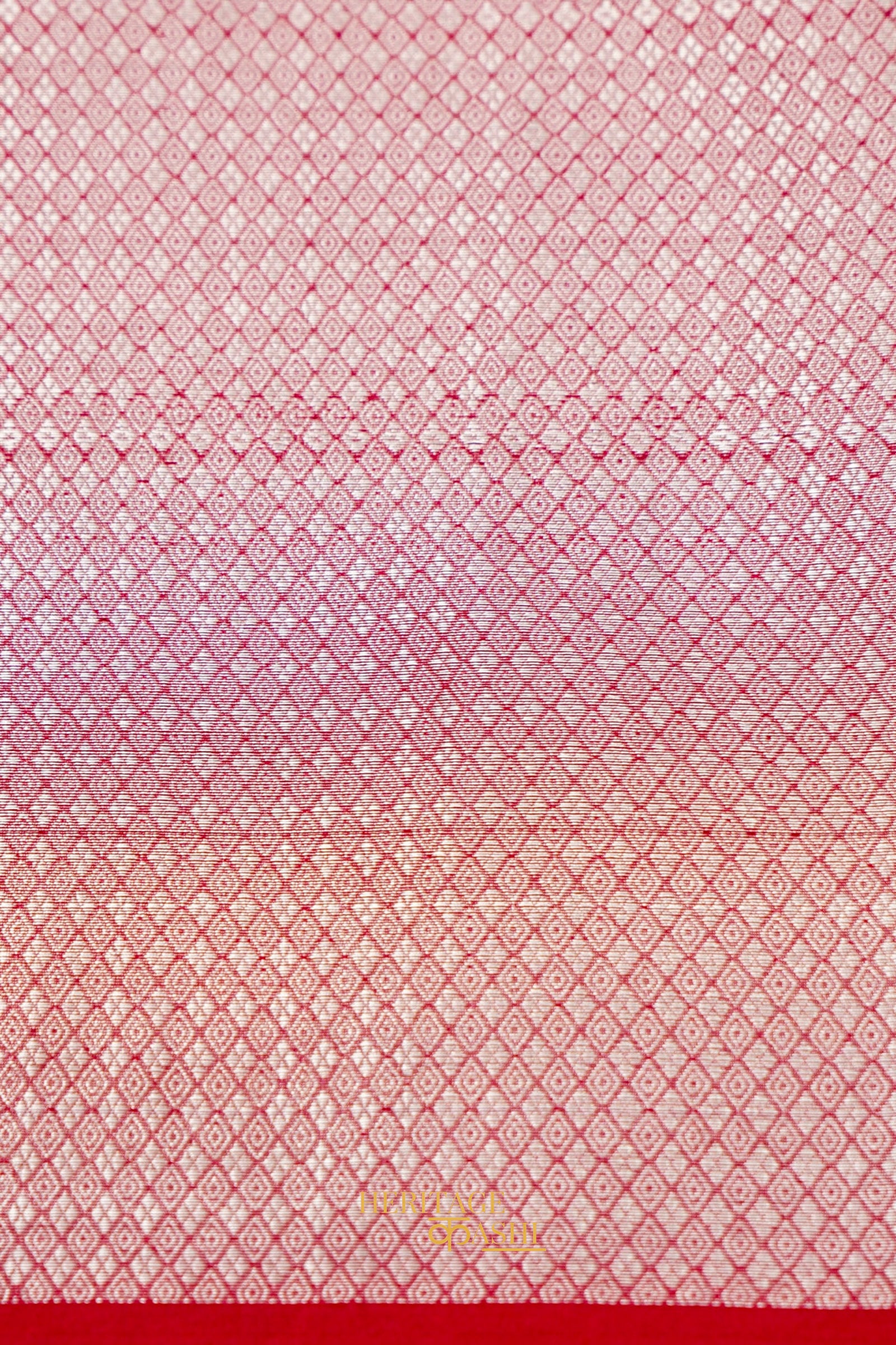 Cherry Pink Soft Silk Zari Buti Banarasi Saree