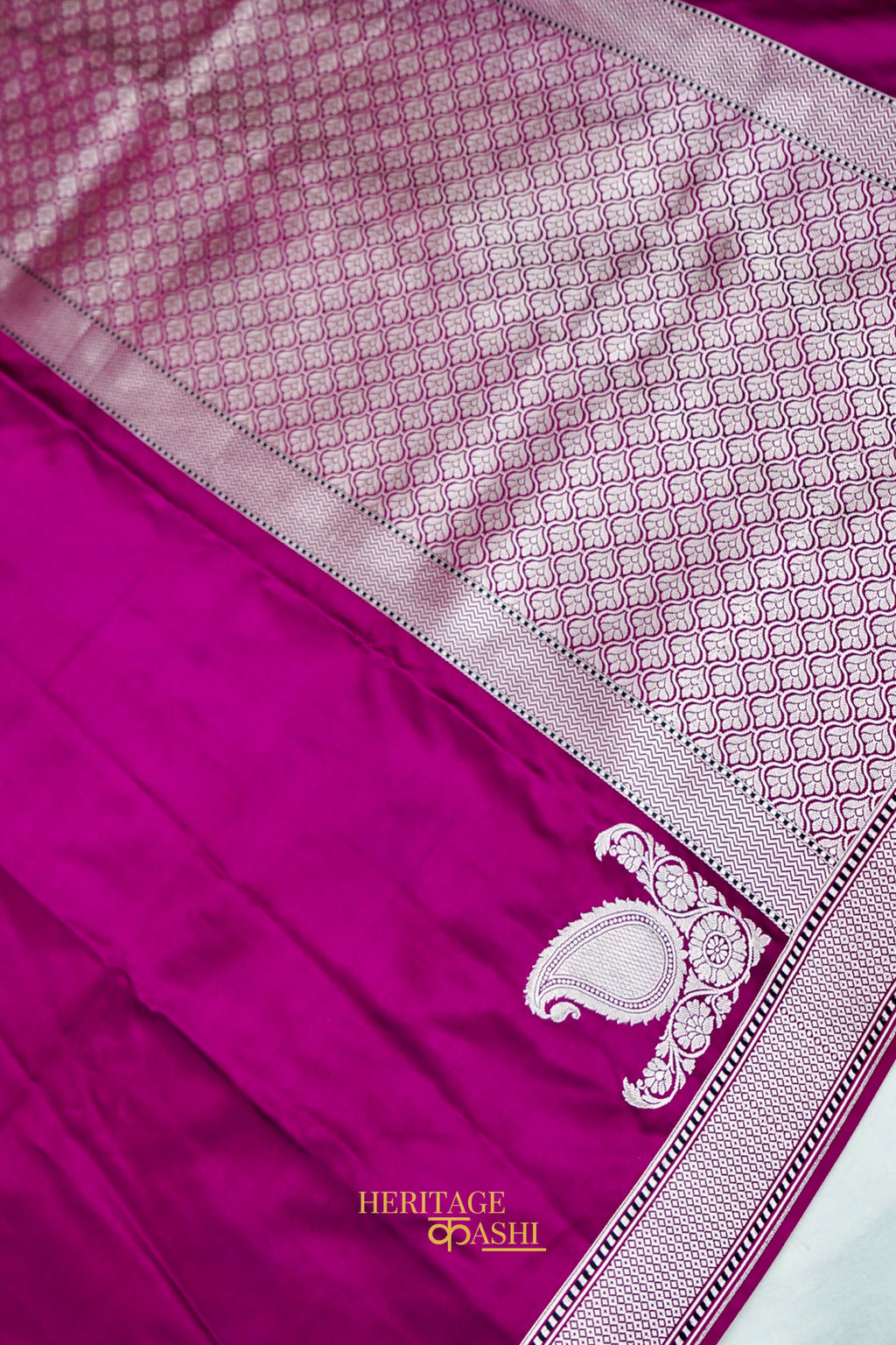 Premium Magenta Katan Traditional Koniya Border Silk Saree