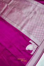 Premium Magenta Katan Traditional Koniya Border Silk Saree
