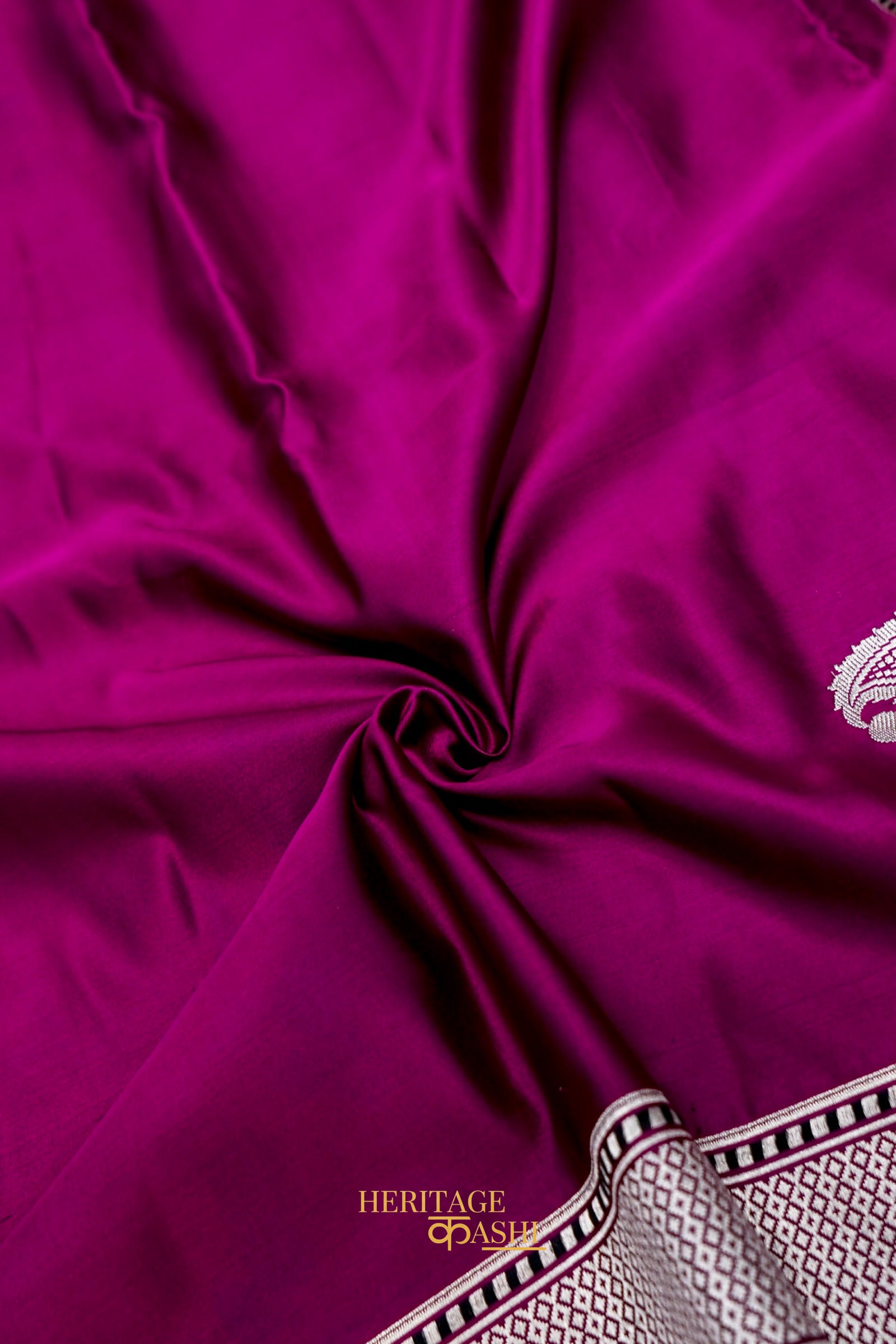 Premium Magenta Katan Traditional Koniya Border Silk Saree