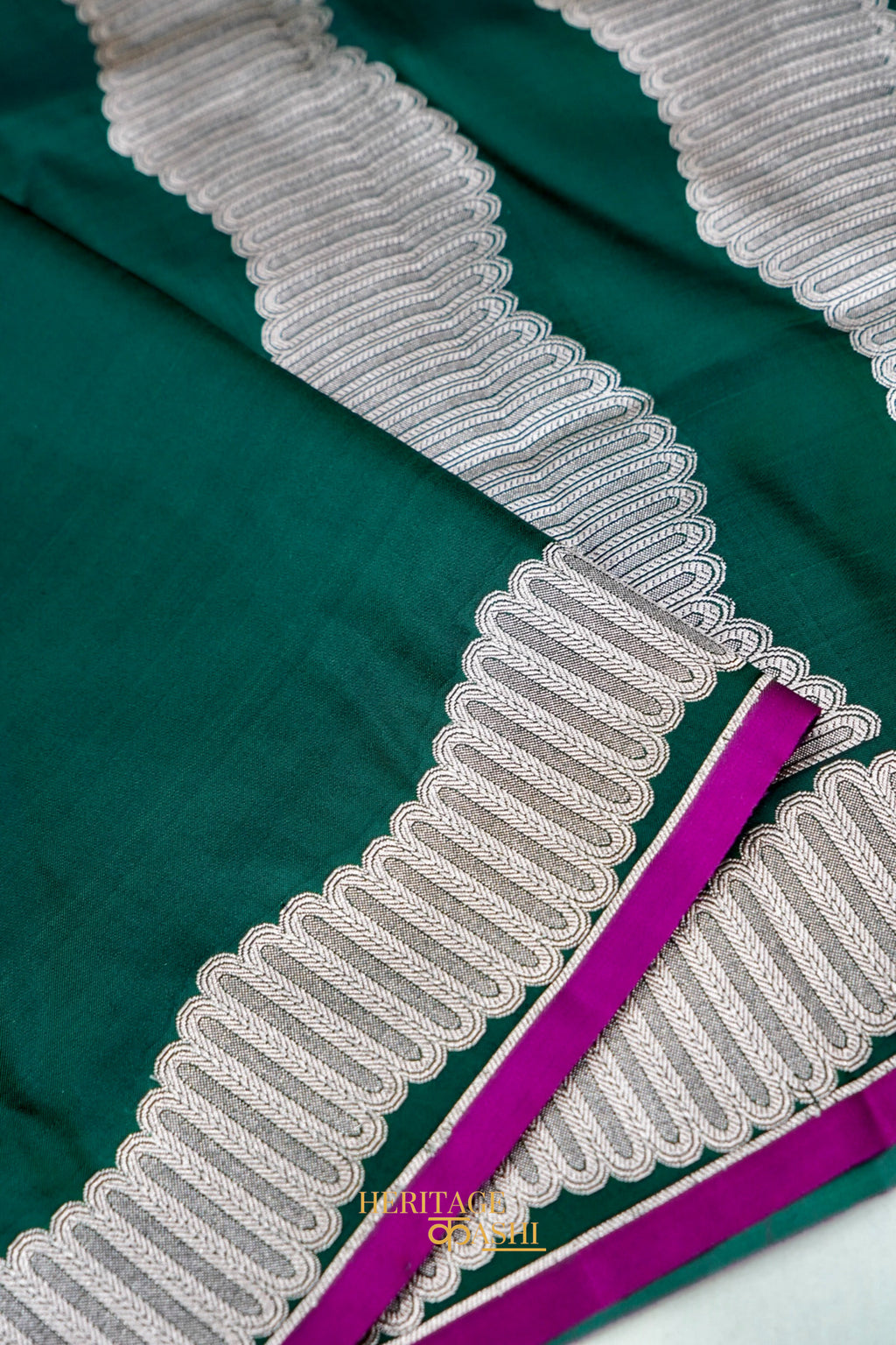 Emerald Green Soft Katan Designer Border Silk Saree