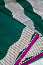 Emerald Green Soft Katan Designer Border Silk Saree