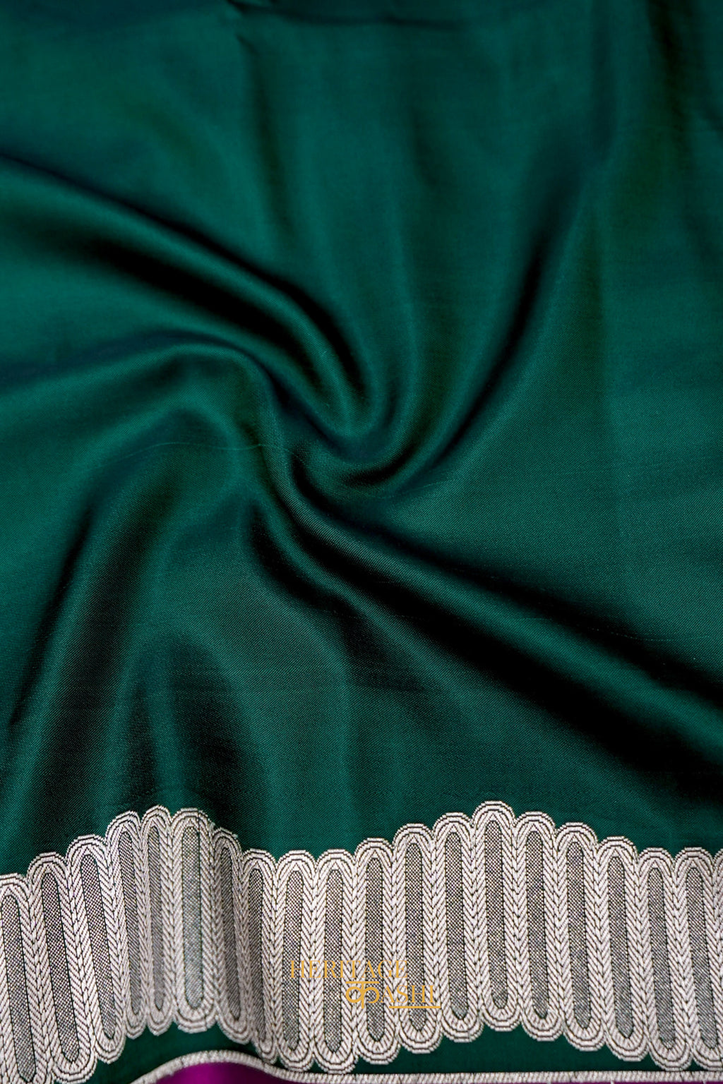 Emerald Green Soft Katan Designer Border Silk Saree