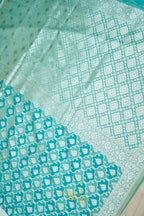 Aqua Green Katan Rangkat Silk Saree