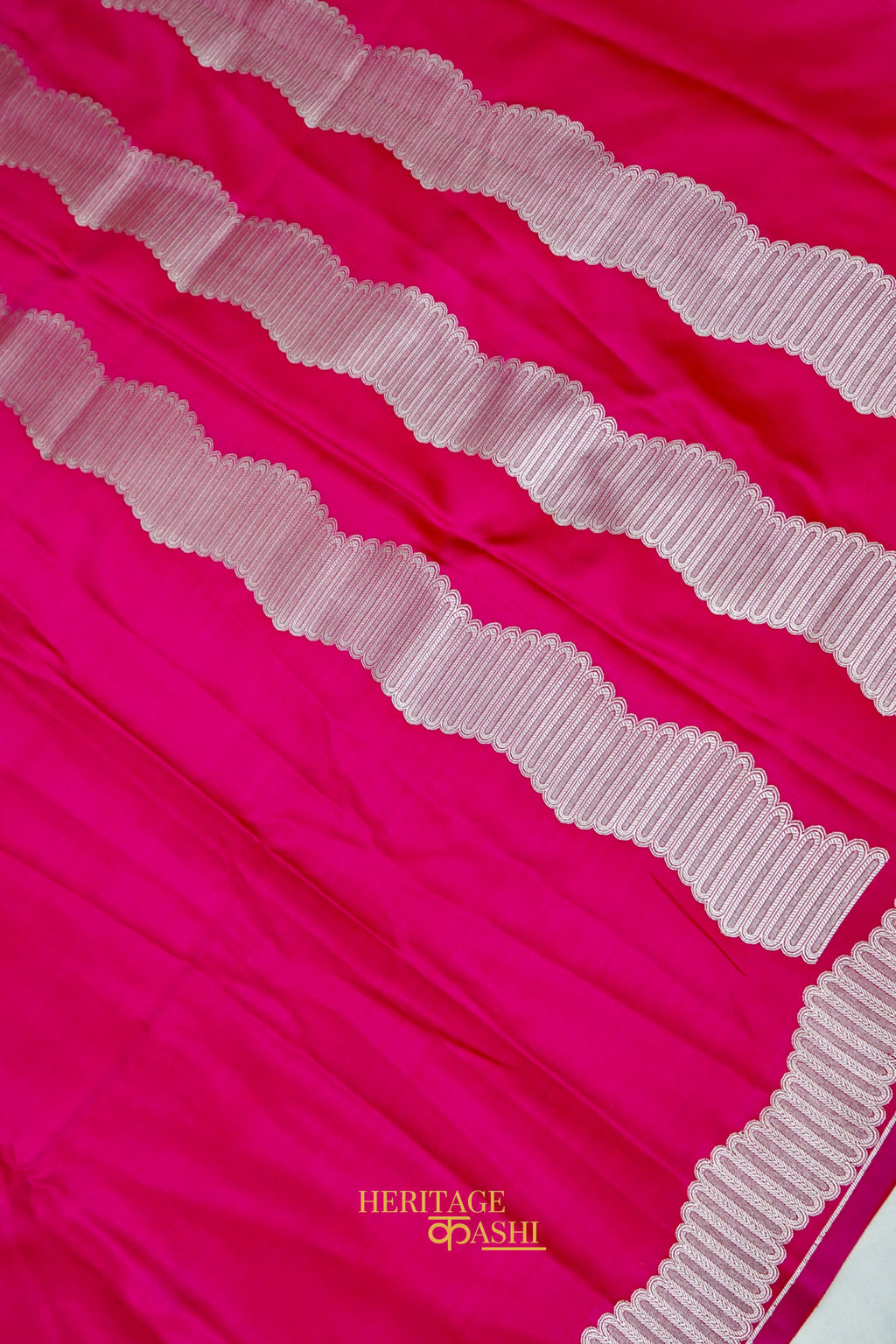 Hot Pink Soft Katan Designer Border Silk Saree