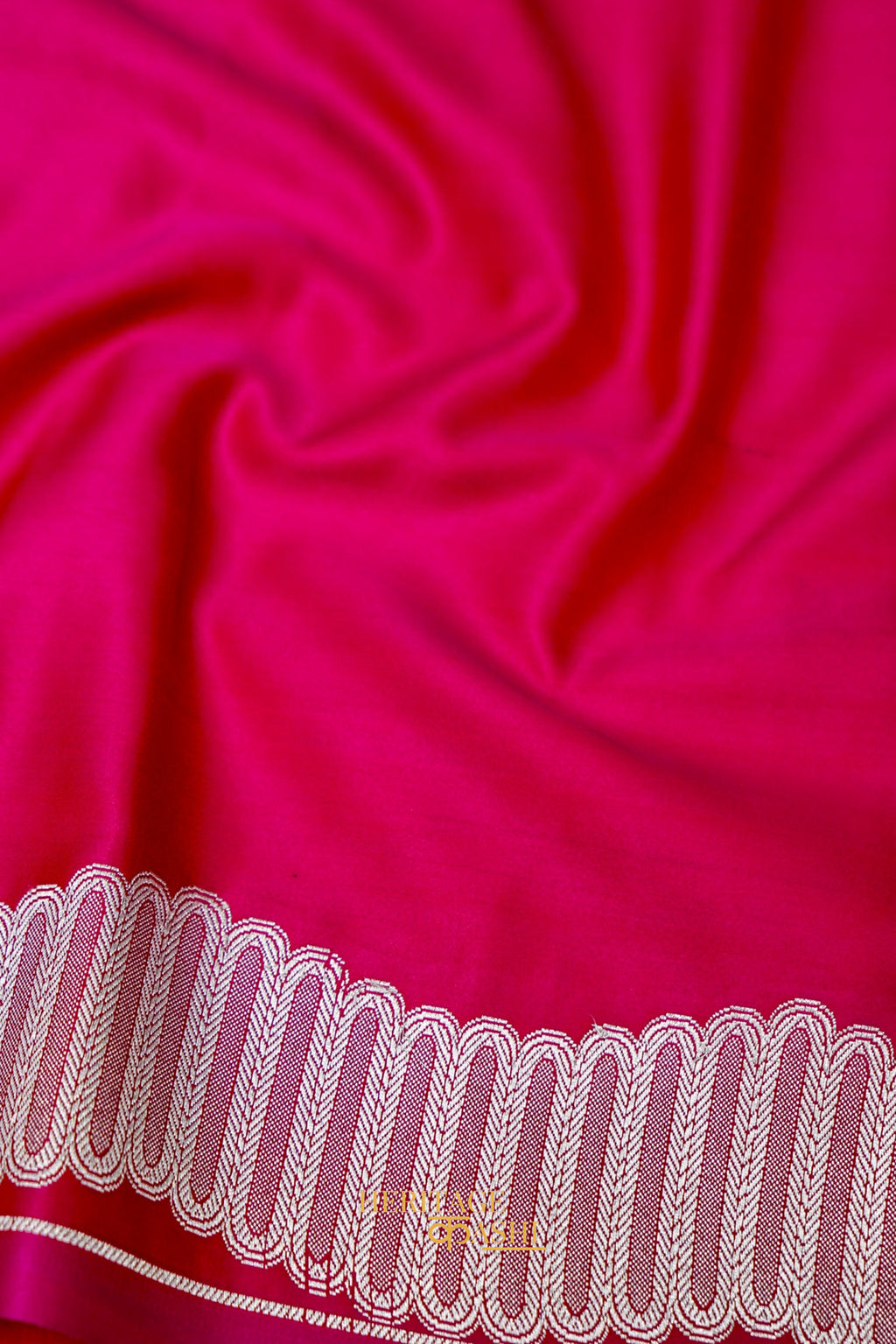Hot Pink Soft Katan Designer Border Silk Saree