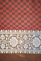 Rose Pink Katan Rangkat Banarasi Silk Saree with Silver Zari Border