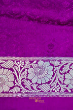 Royal Orchid Purple Mashru Multicolour Floral Jaal Motif Silk Saree