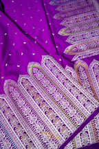Royal Purple Mashru Meenakari Skirt Border Banarasi Silk Saree