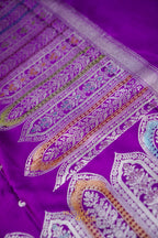Royal Purple Mashru Meenakari Skirt Border Banarasi Silk Saree