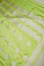 Aqua Green Mashru Designer Border Banarasi Silk Saree with Buta