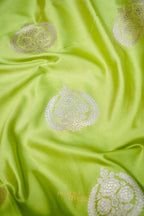 Aqua Green Mashru Designer Border Banarasi Silk Saree with Buta