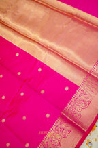 Pink Katan Banarasi Silk Saree with Rich Paisley Zari Border