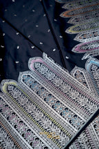 Black Mashru Meenakari Skirt Border Banarasi Silk Saree