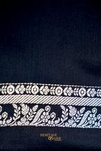 Black Mashru Meenakari Skirt Border Banarasi Silk Saree