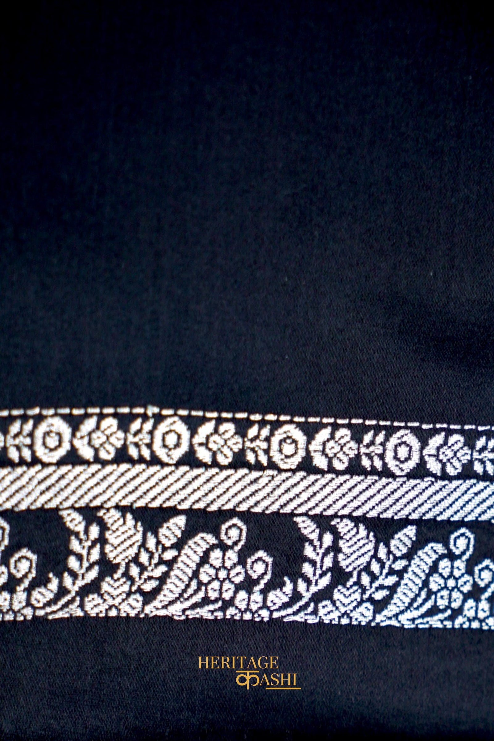 Black Mashru Meenakari Skirt Border Banarasi Silk Saree