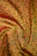 Antique Copper Satin Tanchoi Reshami Ektara Banarasi Silk Saree