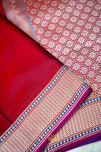 Premium Wine Red Katan Traditional Koniya Border Silk Saree