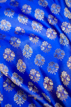 Royal Blue Satin Reshami Dohra Ektara Banarasi Silk Saree