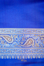 Royal Blue Satin Reshami Dohra Ektara Banarasi Silk Saree