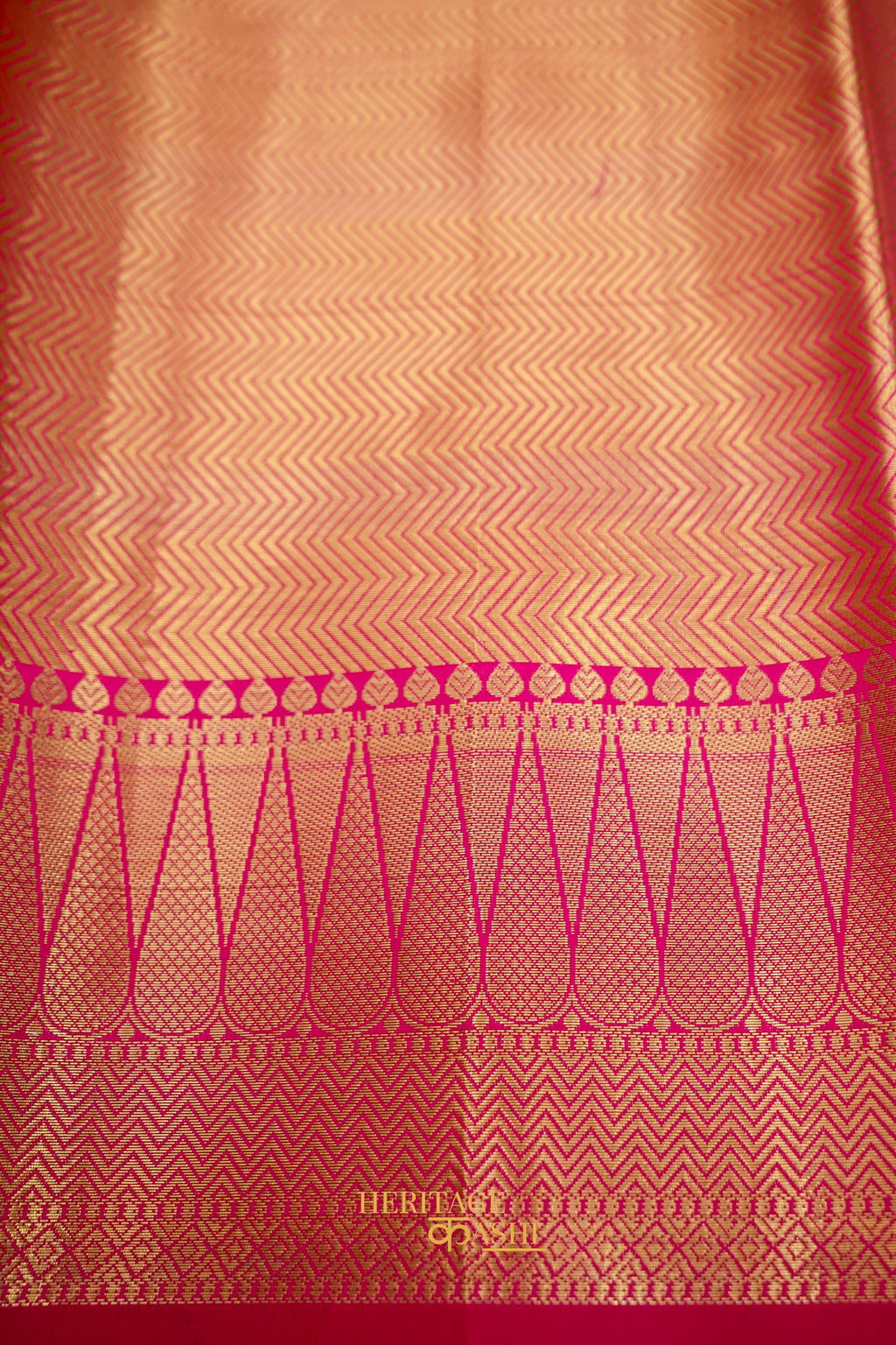 Pink Katan Banarasi Silk Saree with Rich Paisley Zari Border