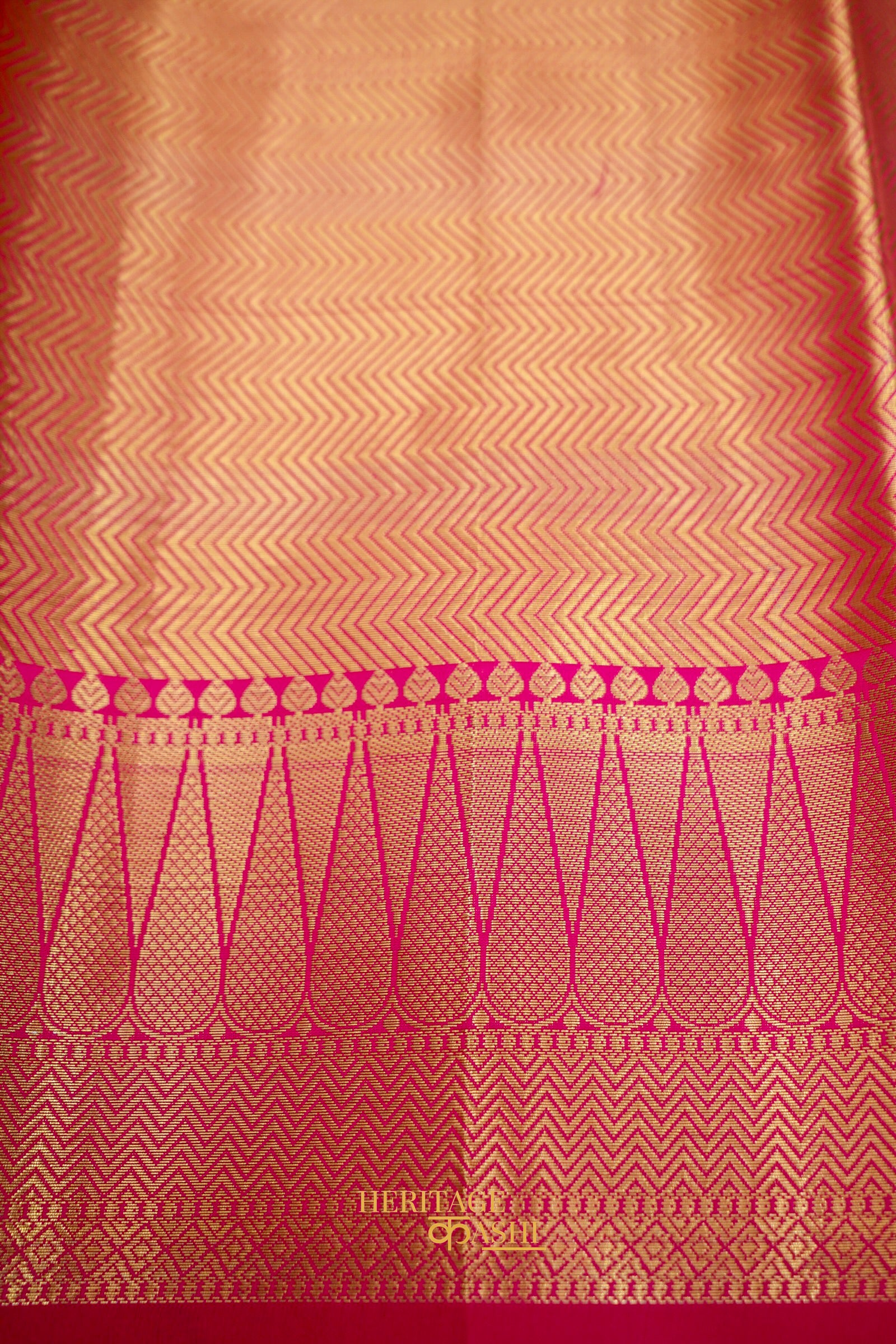 Pink Katan Banarasi Silk Saree with Rich Paisley Zari Border