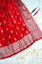 Rani Pink Swarovski Stone Work Mashru Banarasi Silk Saree