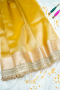 Honey Gold Maharani Tissue Banarasi Silk Saree