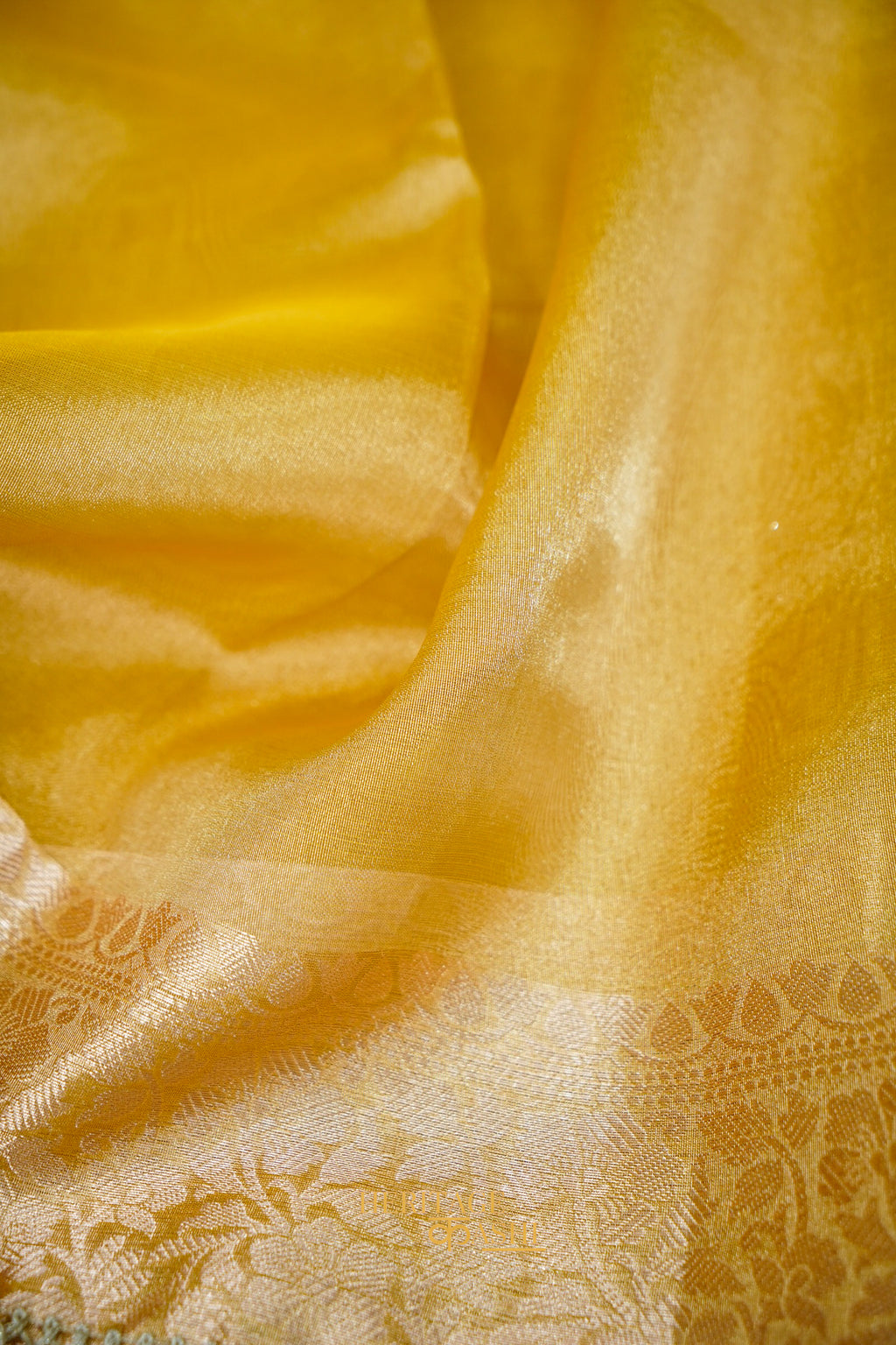 Honey Gold Maharani Tissue Banarasi Silk Saree
