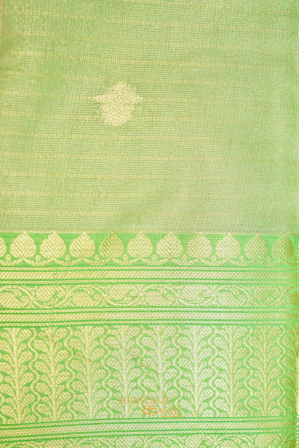 Light Green Tissue Kota Zari Buti Banarasi Silk Saree