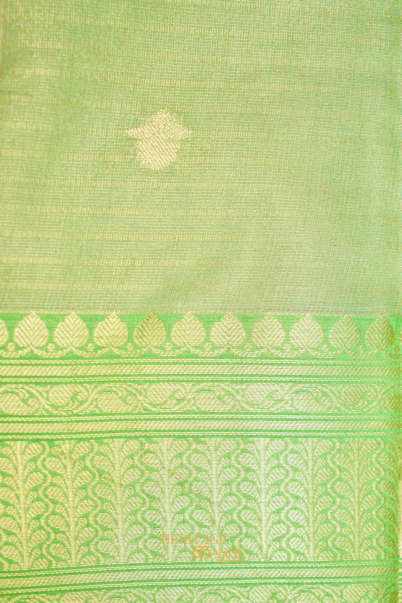 Light Green Tissue Kota Zari Buti Banarasi Silk Saree