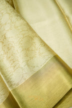 Nita Ambani Inspired Golden Embossed Soft Tissue Silk Saree