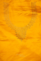 Honey Gold Swarovski Stone Work Mashru Banarasi Silk Saree