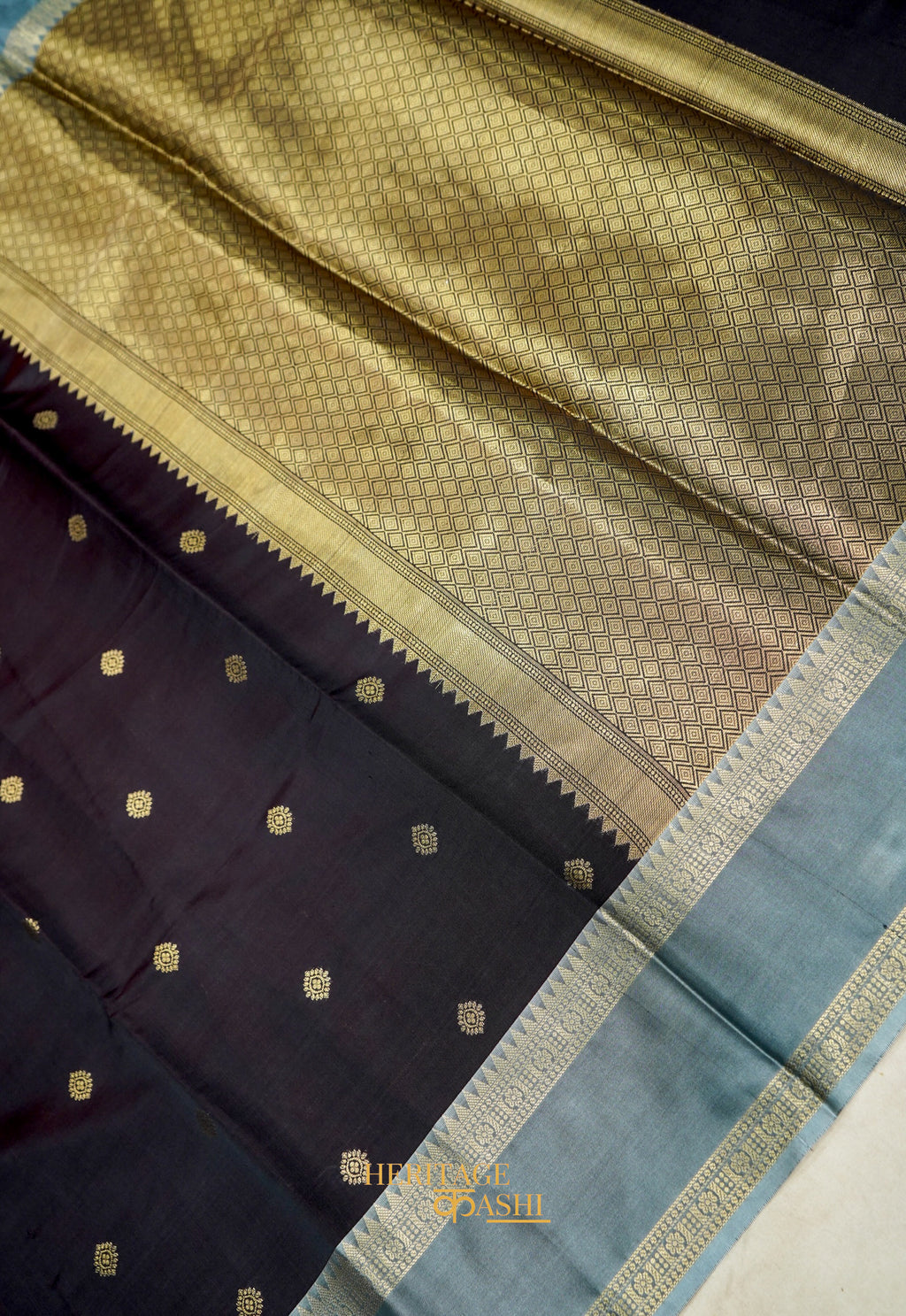 Coffee Brown Soft Silk Banarasi Saree with Contrast Zari Border