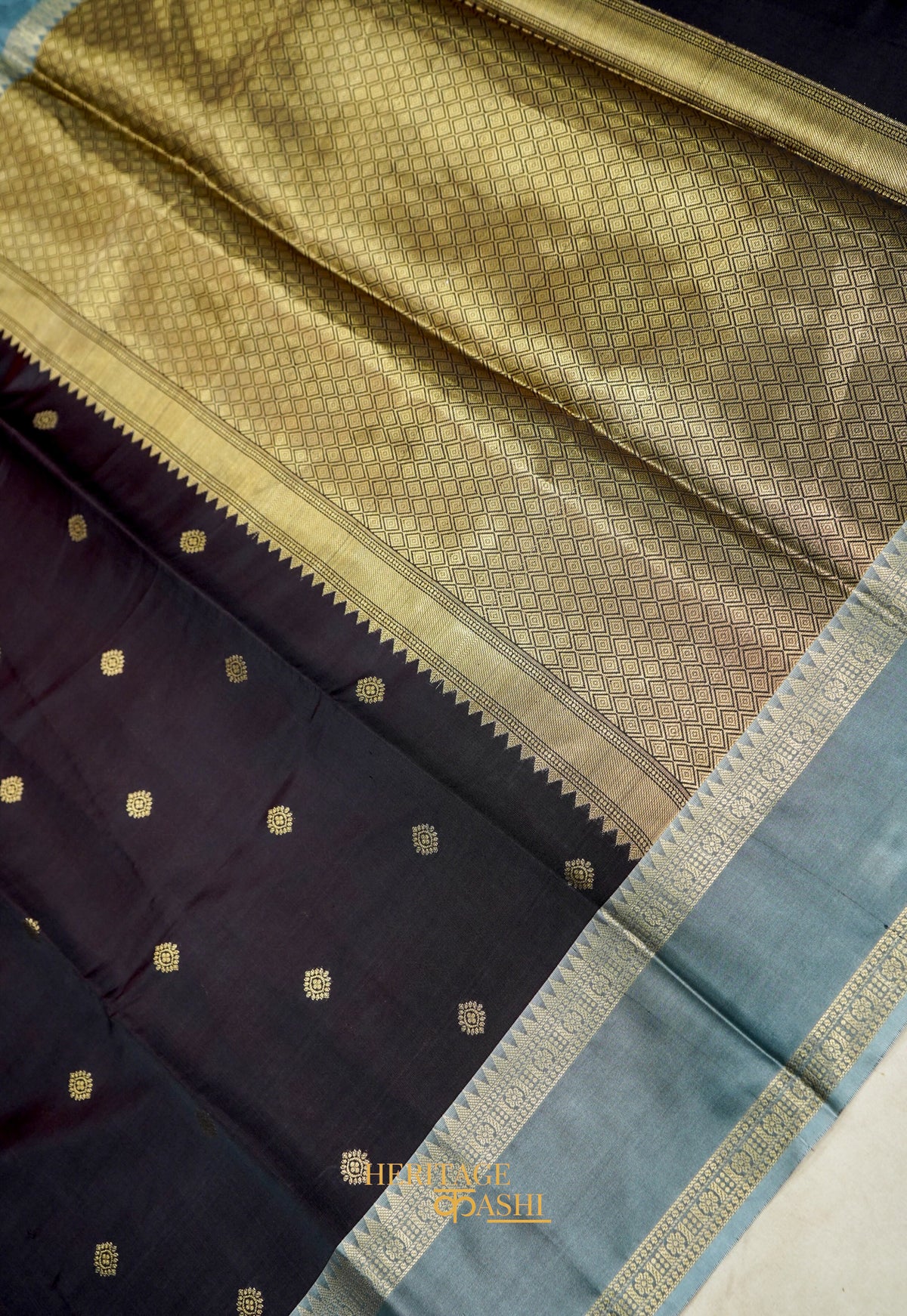 Coffee Brown Soft Silk Banarasi Saree with Contrast Zari Border
