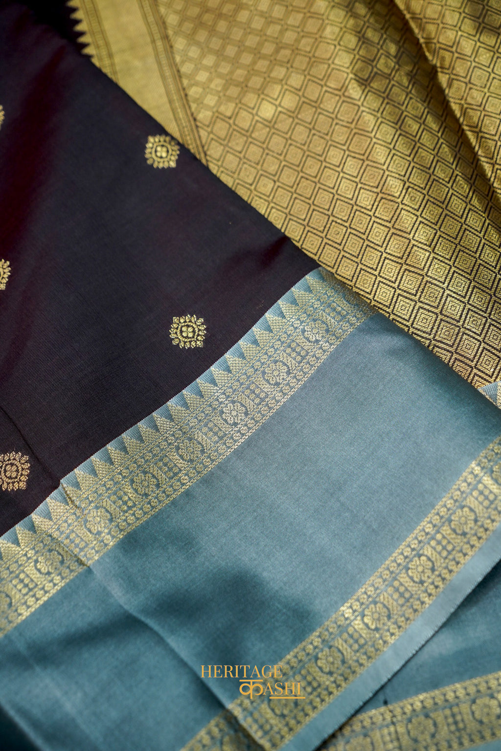 Coffee Brown Soft Silk Banarasi Saree with Contrast Zari Border
