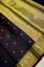 Classic Wine Katan Silk Banarasi Saree with Rich Paisley Zari Border