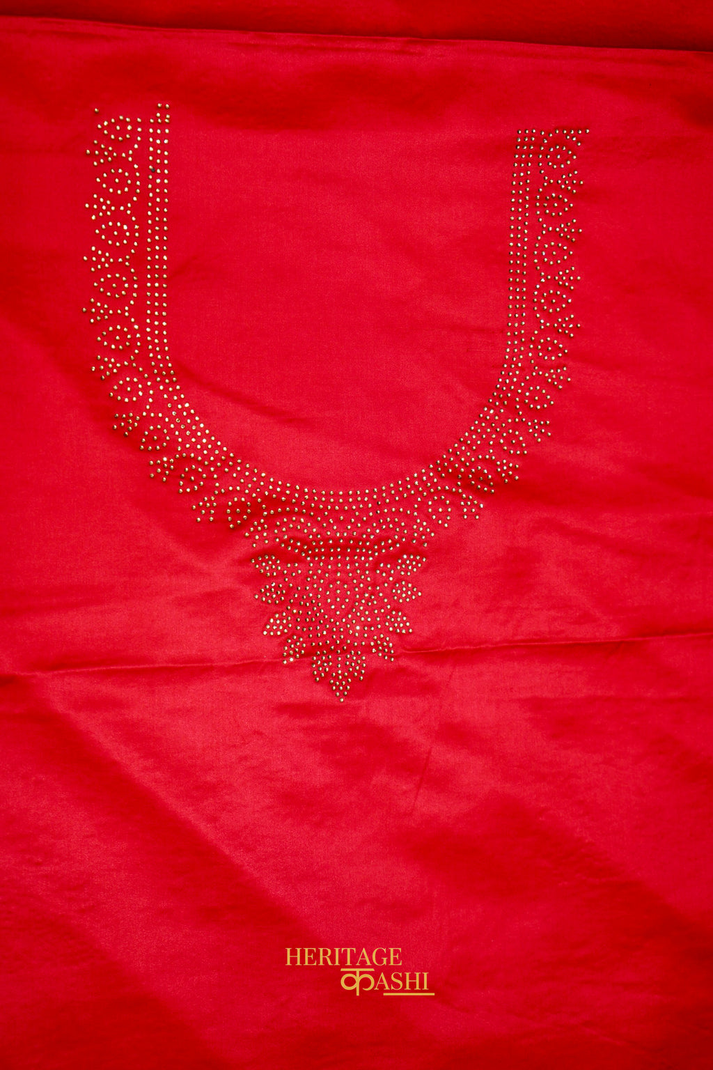 Rani Pink Swarovski Stone Work Mashru Banarasi Silk Saree