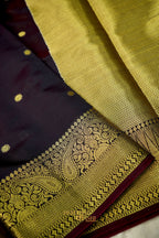 Classic Wine Katan Silk Banarasi Saree with Rich Paisley Zari Border