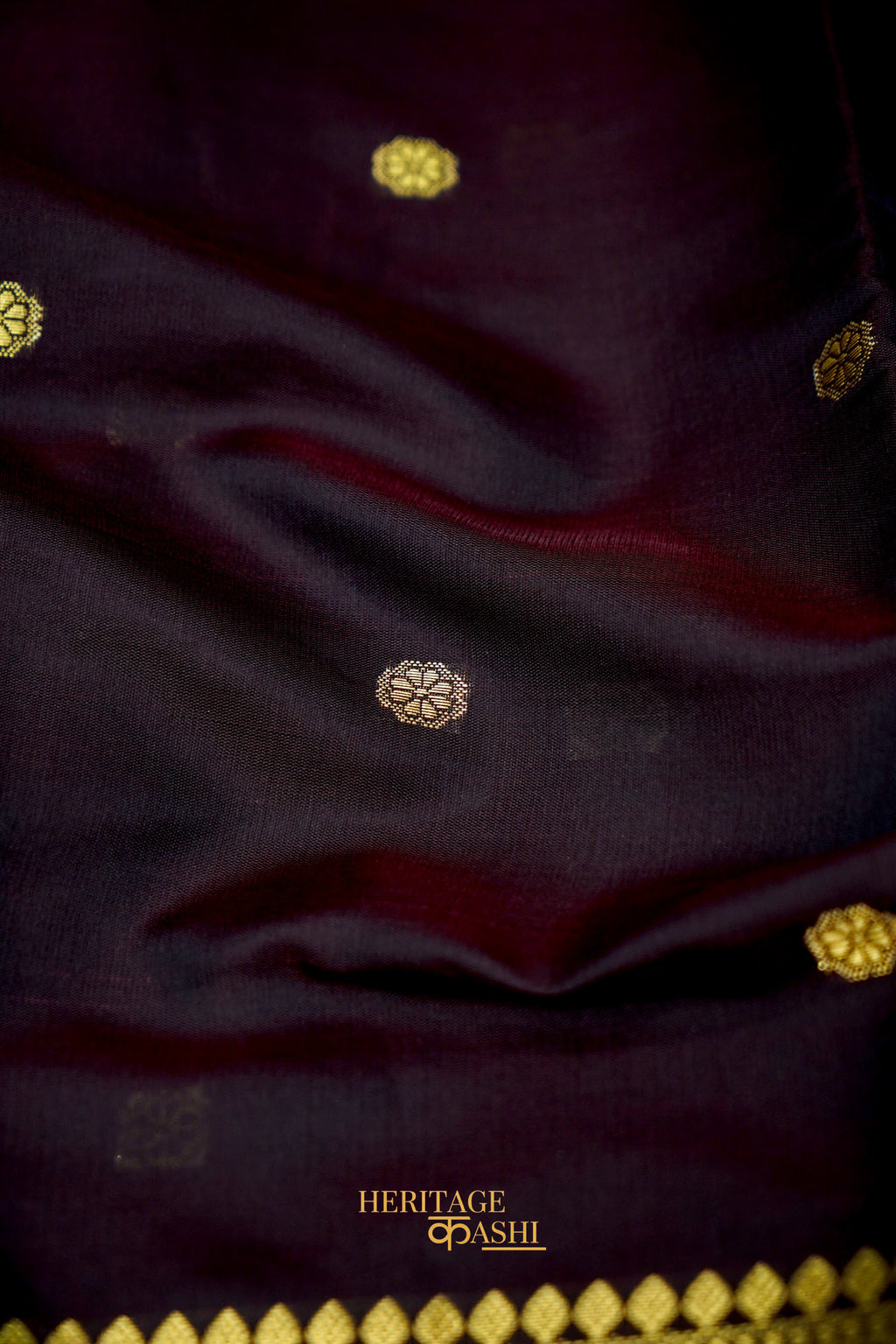 Classic Wine Katan Silk Banarasi Saree with Rich Paisley Zari Border