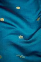 Turquoise Blue Katan Banarasi Silk Saree with Rich Paisley Zari Border