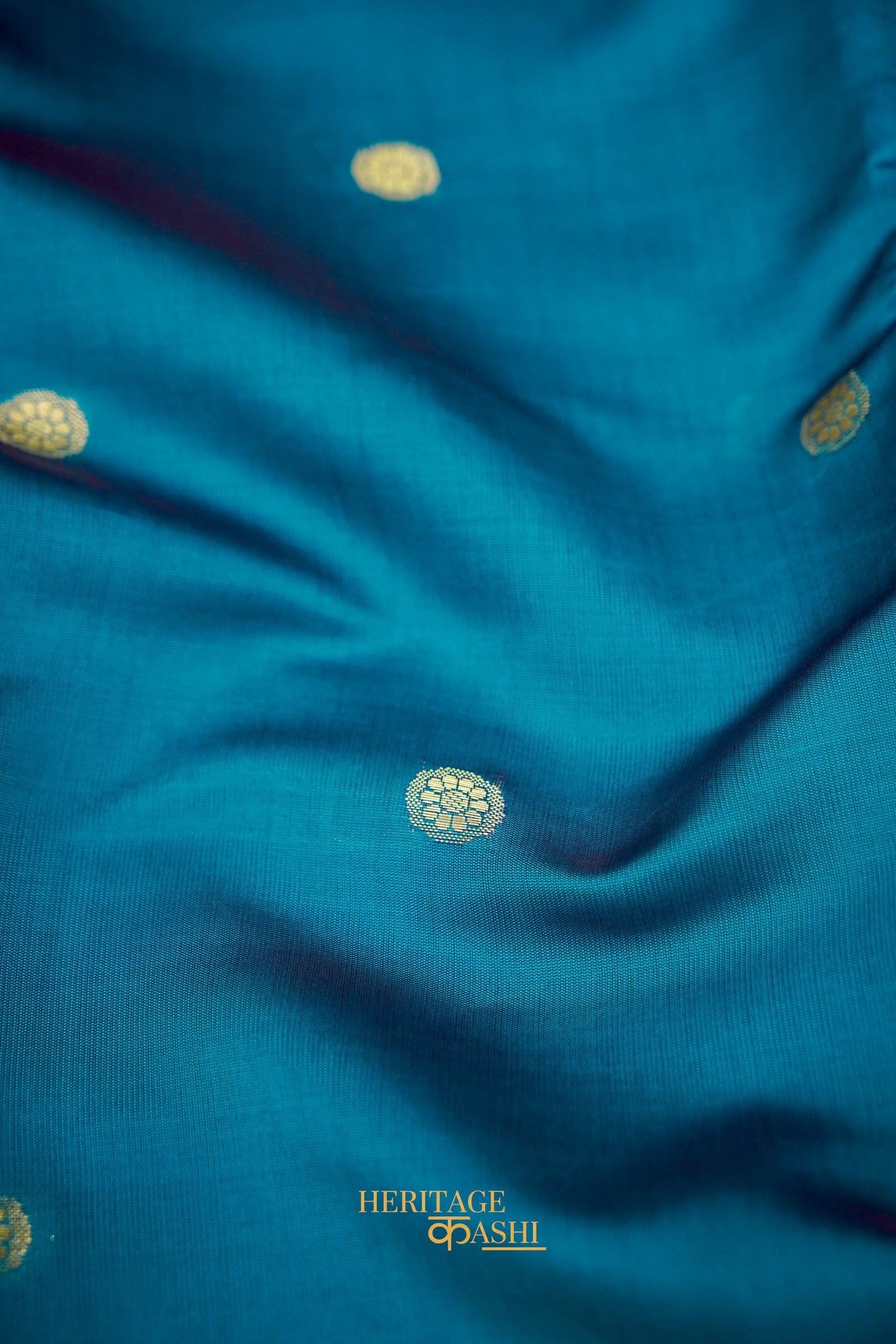 Turquoise Blue Katan Banarasi Silk Saree with Rich Paisley Zari Border
