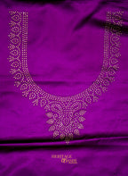 Royal Purple Swarovski Stone Work Mashru Banarasi Silk Saree