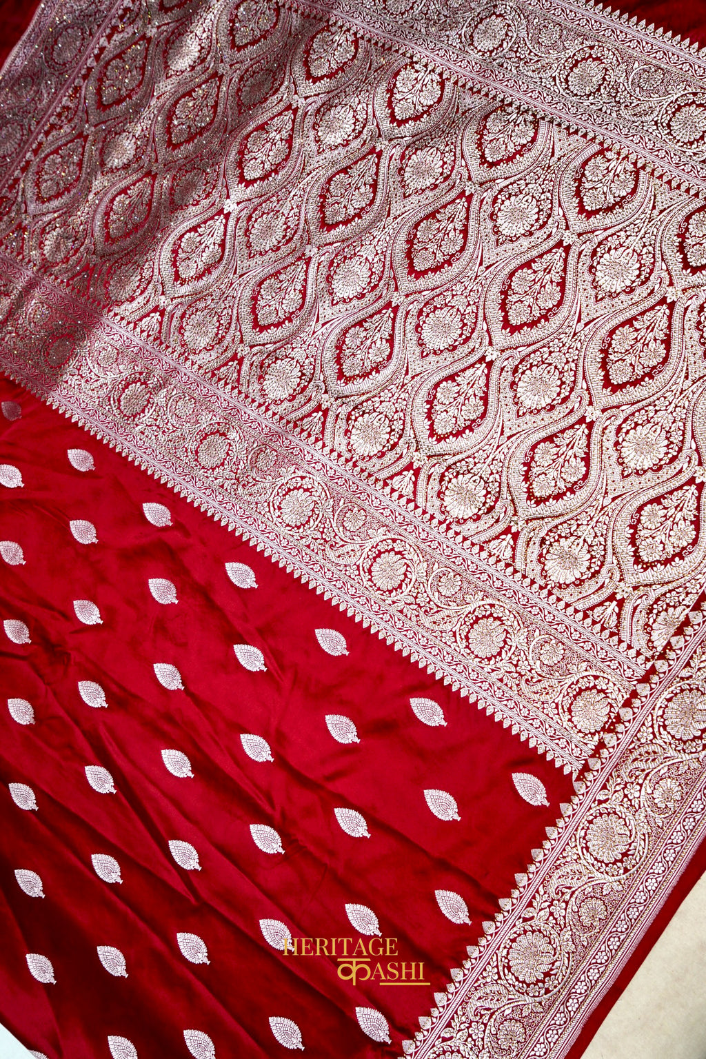 Deep Maroon Swarovski Stone Work Mashru Banarasi Silk Saree