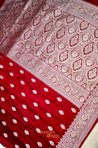 Deep Maroon Swarovski Stone Work Mashru Banarasi Silk Saree