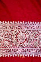 Deep Maroon Swarovski Stone Work Mashru Banarasi Silk Saree