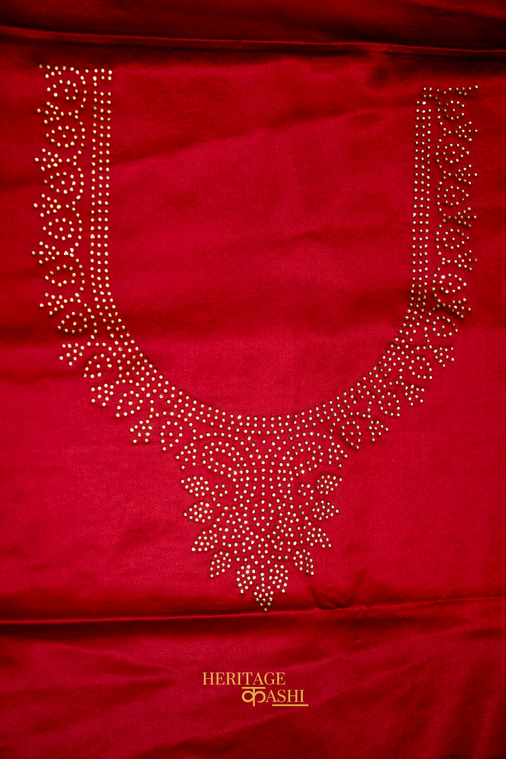 Deep Maroon Swarovski Stone Work Mashru Banarasi Silk Saree