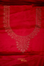 Deep Maroon Swarovski Stone Work Mashru Banarasi Silk Saree