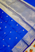 Blue Katan Banarasi Silk Saree with Rich Paisley Zari Border